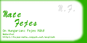 mate fejes business card
